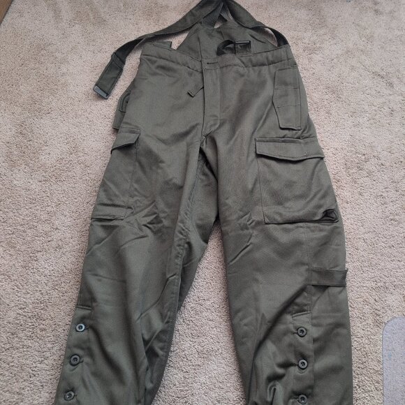 Austrian Military Surplus Lined Overalls, Olive Green/RAL7013 34 waist - Picture 1 of 10